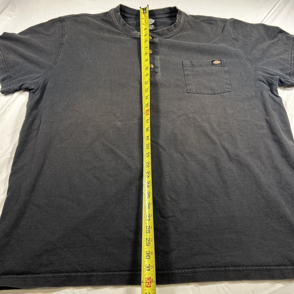 Dickies Shirt Mens 3XL Blue 100% Cotton Henley Long Sleeve distressed Y2K ๐ฅ - Picture 5 of 8